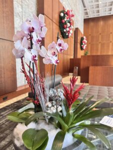 tabletop arrangement - orchids