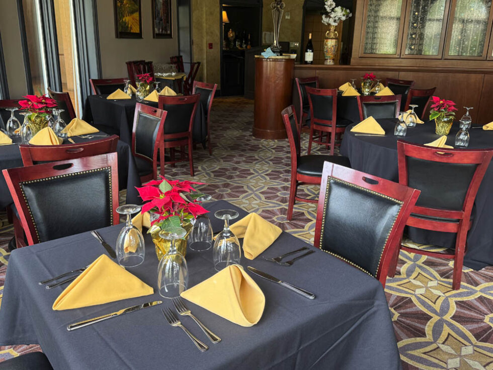 Poinsettia centerpieces, Restaurant holiday decorations, Holiday decorations